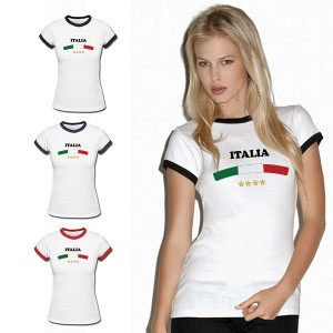 Italy-Flag-For-2014-Football-World-Cup-Design-Cotton-Cheap-Printed-T-Shirts-For-Women-Ringer